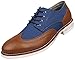 Kunsto Men's Leather Oxford Dress Shoes Lace Up
