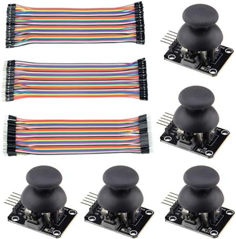 WMYCONGCONG 5 PCS Joystick Breakout Module Game Controller Compatible with Arduino PS2 + 120 PCS Multicolored Breadboard Jumper Wires Ribbon Cables Kit
