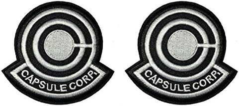 Dragon Ball Z/Super Classic Retro Manga Anime Bulma's Capsule Corporation Logo 3" Cosplay Badge Embroidered Iron or Sewn-On Applique Patch 2-Pack Gift Set