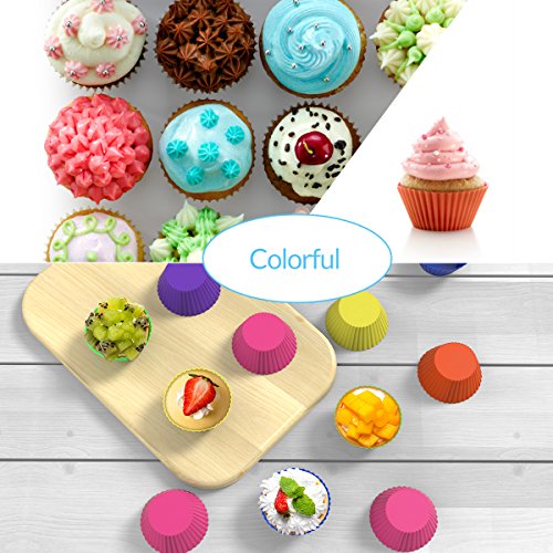 EXVI Non-Stick Silicone Bakeware Baking Muffin Cups Cupcake Liner Sets for Muffin Snacks Ice Cream Chocolate Dessert Molds