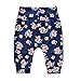3Pcs Cotton Newborn Baby Girls Tops + Flower Pants + Headband Clothes Outfits Set (White#2, 0-6 Months)