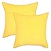 YOUR SMILE Soft Solid Throw Pillow Covers Cases for Couch Sofa Bed, Comfortable Supersoft Corduroy Corn Striped Both Sides, 18 X 18 Inches, Set of 2,Corduroy Yellow