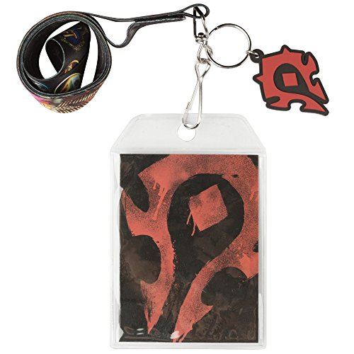 JINX World of Warcraft Horde Lanyard with ID Holder & Rubber Charm