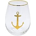 DEI Stemless Wine Glass, 3.66 x 3.66 x 4.72, Gold