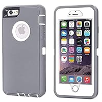 Annymall Case for iPhone 6S / iPhone 6,[Heavy Duty] Built-in Screen Protector Tough 3 in 1 Rugged Shorkproof Cover for Apple iPhone 6 / iPhone 6S (Grey)