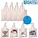 UOhost 8 PCS Sublimation Blank Canvas Bags Resuable Washable Grocery Shopping Tote Bags for DIY