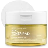 TENZERO Green Tangerine Vita C Toner Pad (70 Count, 160g), 100% Natural Cotton, Moisturizing Brightening, Korean Facial Toner Pads, Blemishes Dull Skin