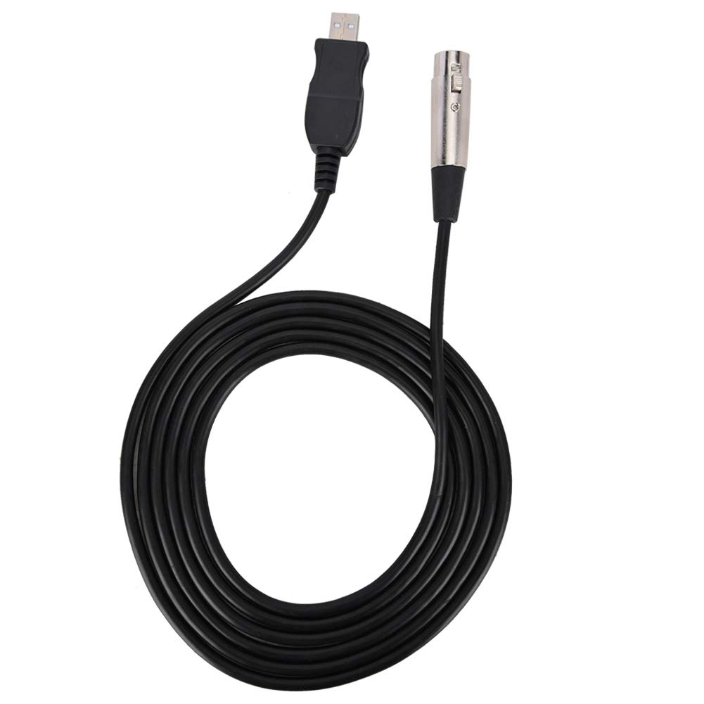 Vikye USB Microphone Cable, XLR Female to USB Mic Link Adapter Cord Studio Audio Cable Connector Cords with Clear Sound for Microphones or Recording