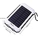 F.Dorla 20000mAh Power Bank Solar Charger Waterproof Portable External Battery USB Charger Built in LED light with Compass for iPad iPhone Android cellphones, 9 Colors Avaliable (White+Black)