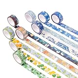 Kyoto Style Masking Washi Tape Set | 9 Rolls | 0.6 Inch (15mm) Wide | for Scrapbooks, Photo Frames, Bullet Journals, Arts and Crafts. (Prosperous Summer Package)