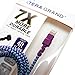 Tera Grand - Apple MFi Certified - 7X Durable Lightning to USB Braided Cable, 4 Ft iPhone 11 Pro Max 11 Pro 11 XS XS Max XR X 8 8 Plus 7 6 Plus 6 5s 5c 5 iPad Air Mini iPod (Purple & Blue)