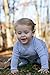 Cashew Kidswear Baby 100% Organic Cotton Full-Sleeve Footed Overall Onesie Blue Stripe