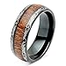 100S JEWELRY Tungsten Rings For Men Wedding Band Koa Wood Inlaid Dome Edge Comfort Fit Size 6-16