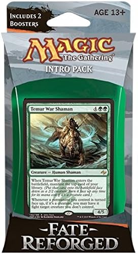 Magic The Gathering: Fate Reforged - Intro Pack / Theme Deck: Temur War Shaman (Includes 2 Booster Packs & Alternate Art Premium Rare Promo) Green