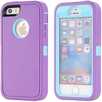 iPhone SE Case, Lordther [ShieldOn Series] [Military Grade Drop Test] Hybrid Synthetic Rubber TPU Covers with [Bonus Screen Protector] Only for iPhone SE 5SE 5 5s (Purple Blue)