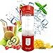 Personal Portable Smoothie Juicer Blender Bottle, includes 4000mAh 7.4V Batteries,126 Watts 12oz USB Shakes Blender Gym, Travel & Home, Red