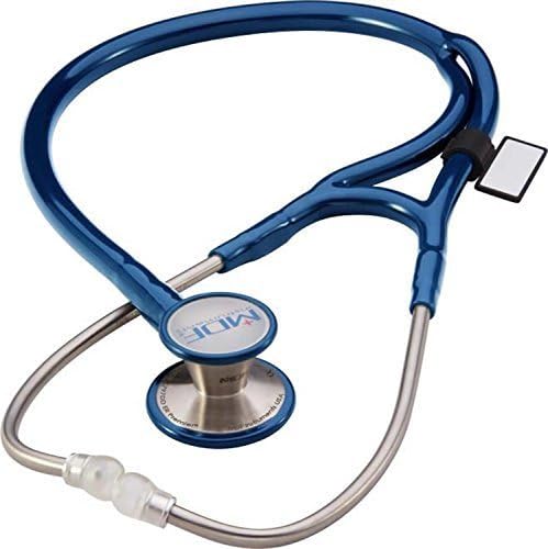 MDF® ER Premier Cardiology Stainless Steel Dual Head Adult-Pediatric Stethoscope with adult cardiology bell convertible attachment - Royal Blue (MDF797DD-10) by MDF Instruments USA