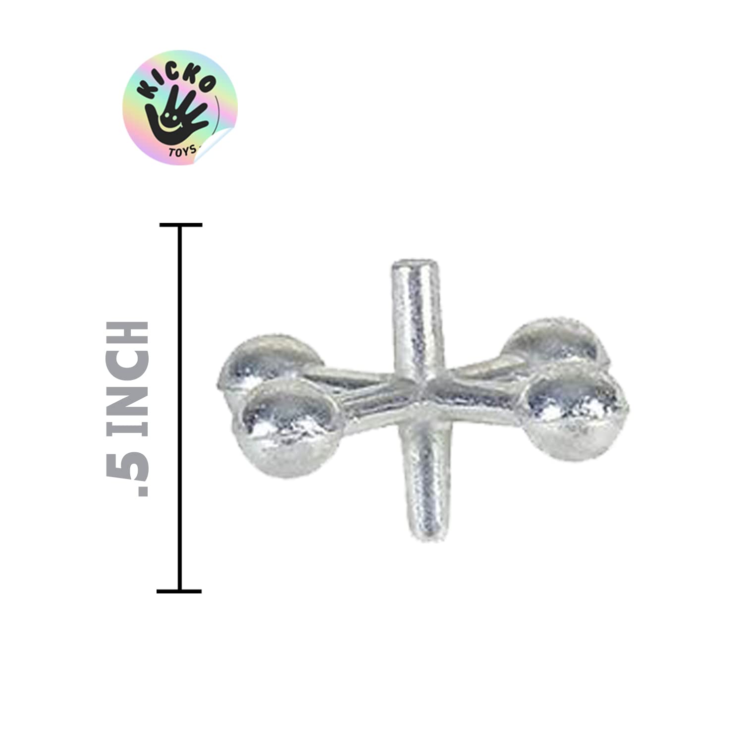 Kicko Metal Jacks Set - 12 Sets per Order - Metallic Jacks and Bouncy Ball Set - for Party Favors, Game Prizes, Kids' Activities, Loot Bag Fillers, Halloween, Easter, Birthday Parties