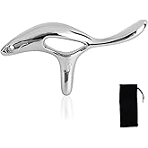 Fukaisu Gua Sha Point Massage Tool, Stainless Steel Muscle Scraper Tool for Deep Tissue Trigger Massage Ergonomic Design Thumb Saver Acupressure Massager for Neck Back Shoulders