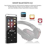 8GB MP3 Music Player with Bluetooth, Portable Lossless Digital Audio Player Touch Button with FM Radio, 1.8 Inch Color Screen, HD Sound Quality Earphone (Expandable Up to 128GB)