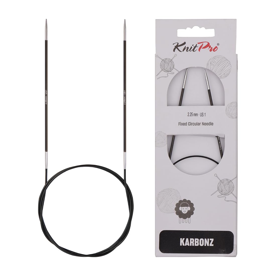 KnitPro Karbonz Fixed Circular Needles 40" (100cm) | 2.25 mm