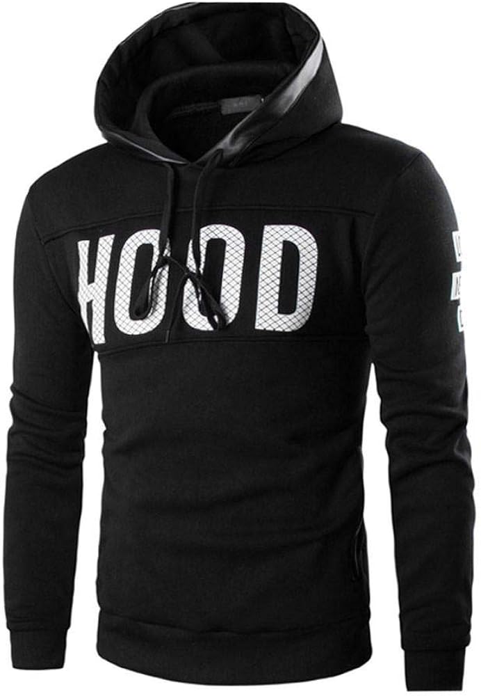 Men Hoodies Hooded Long Sleeve Coat Sweatshirts Letters Printed