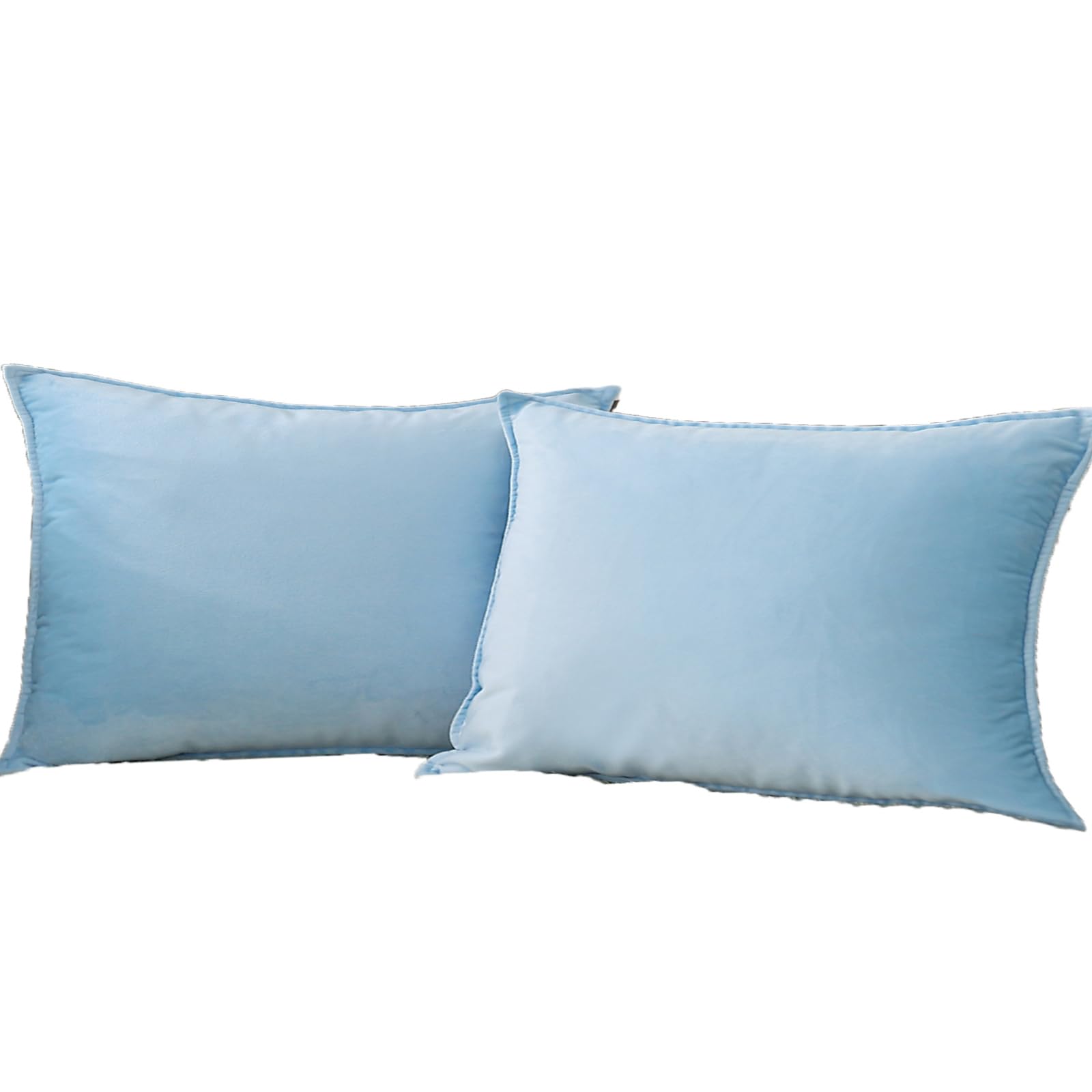 Photo 1 of JIAHANNHA Velvet Light Blue Throw Pillow Covers 12x20 Inches Pack of 2 Soft Decorative Square Cushion Covers for Couch Sofa Bed Livingroom Car,30x50Cm