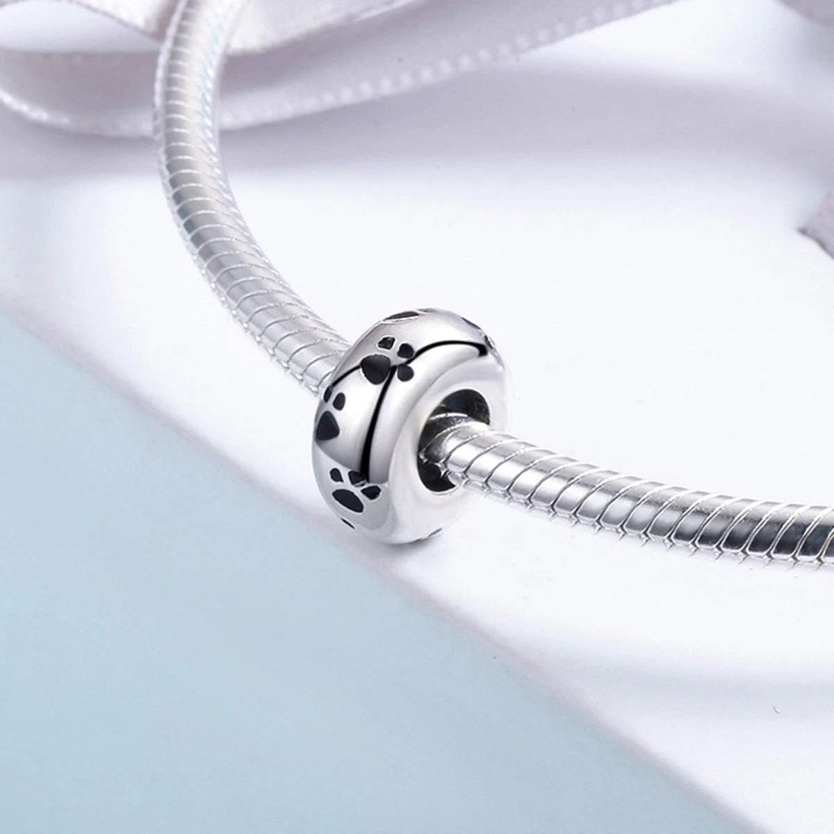 FeatherWish Sterling Silver 925 Love My Dog Pet Animal Paw print Family Best Friend Spacer Bead Charm Fits And Compatible With Pandora Bracelets Gift For Birthday Friend Sister Wife Daughter Mum - Image 3