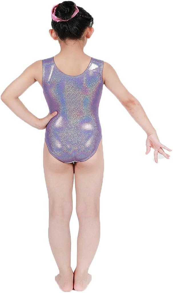 Gymnastics Leotards for Little Girls One-piece Sparkle Colorful Rainbow Dancing Athletic Leotards 3-15Years: Clothing