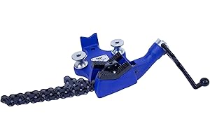 YOST TOOLS Yost Vises BC-6 Bench Chain Vise | 1/4 Inch to 6 Inch Pipe Clamp Capacity | Work Bench Vise | Heavy Duty Cast Iron Body and Durable Leg Chain | Blue