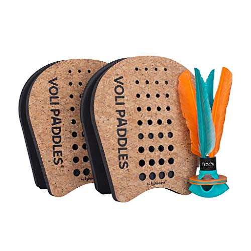 Waboba VOLI - Rethink Your Paddle Game – Backyard Set Includes: 2 Wearable Paddles and 1 Oversized Shuttlecockl - 250 x 123 x 212 mm, Braun