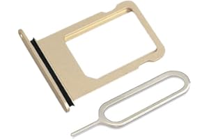 LIBAI-V Sim Card Tray Slot Replacement for iPhone 7 Plus with Waterproof Rubber & Remover Eject Pin + Cloth (glod)