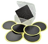 Lumintrail Glueless Bike Tire Patch Kit w/ 6 Adhesive Bicycle Tube Puncture Repair Patches, 1 Sandpaper, 1 Portable Case (1 Pack)