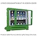 HDE Case for iPad Mini 1 2 3 Kids Shockproof Bumper Hard Cover Handle Stand with Built in Screen Protector for Apple iPad Mini 1st 2nd 3rd Generation (Green)
