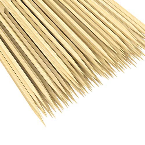 CandyHome Natural Bamboo Picks Paddle Skewers Bamboo Appetizer Skewers Food Grade Cocktail Picks, Grilling, Marshmallows, Fondue, Dessert, Fruit, Sausage and More, 7 Inch 200 Pack - Thumbnail 2