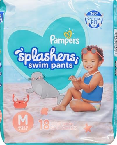 Baby Swim Diaper Pampers Splashers Swim Diapers Size M (18 Count