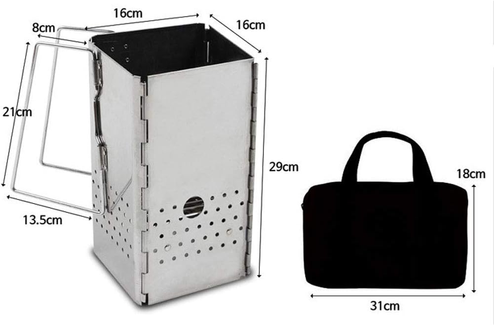 review ZJJ& Barbecue Grill Folding Charcoal Grill Stainless Steel Camping BBQ Grill Home Portable