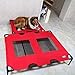 PYRUS 35.8 x 30 x 6.3 inches Pet Camp Bed Steel-Framed Travel Bed Pet Gear Cot for Cat/Dog