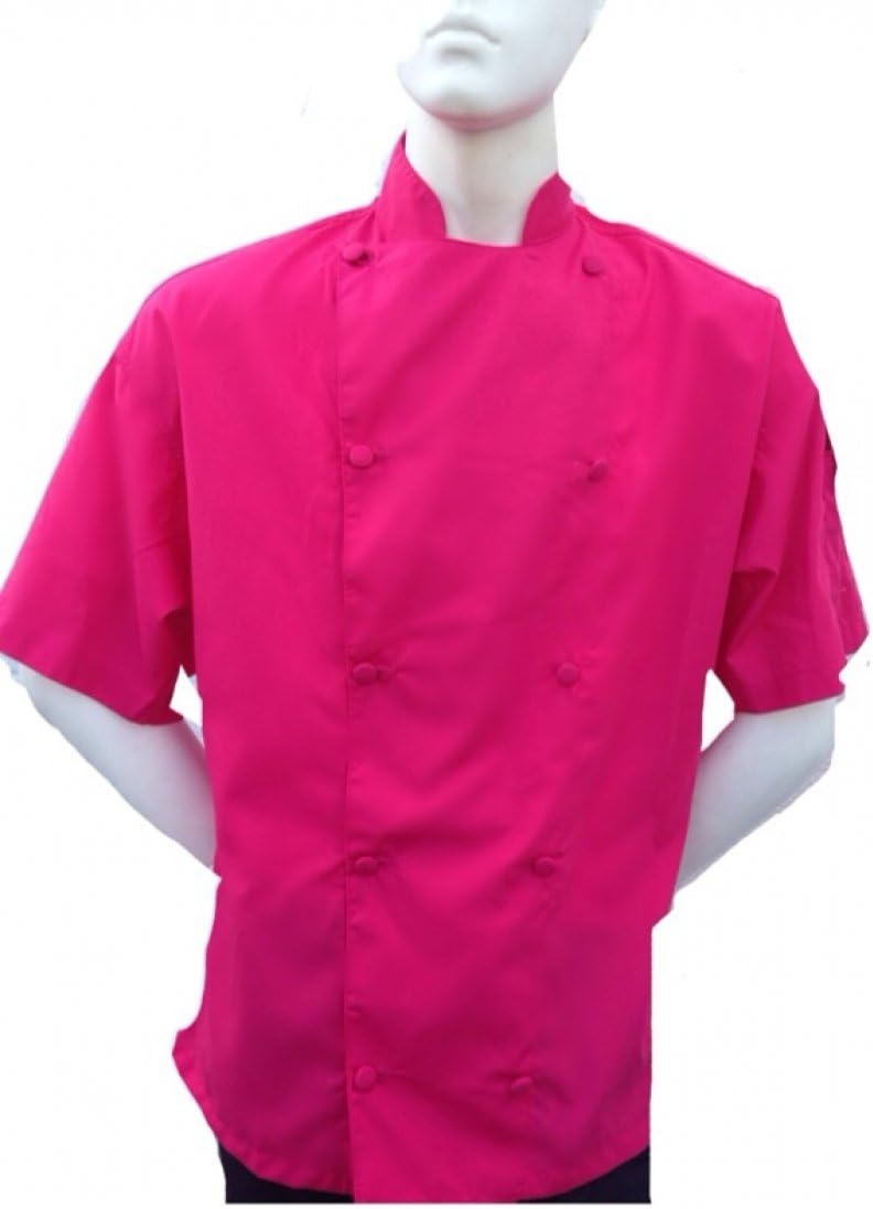 pink chef jacket short sleeve