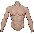 SMITIZEN Thinskin Silicone Muscle Suit With Arms, Fake Male Chest Fake Abs for Adult Cosplay Costumes for Halloween Carnival
