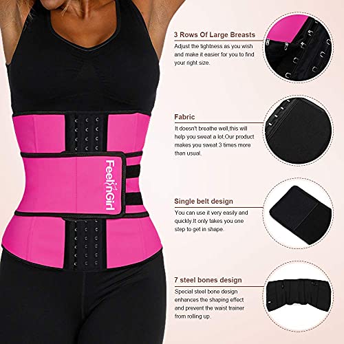 FeelinGirl Women's Latex Underbust Corset Waist Training Trainer Sport