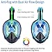 TriMagic Snorkel Mask, 180° Panoramic Full Face Design with Larger Viewing Area - Easier Breathing, with Anti-Fog and Anti-Leak,Adult (2017 New Version)