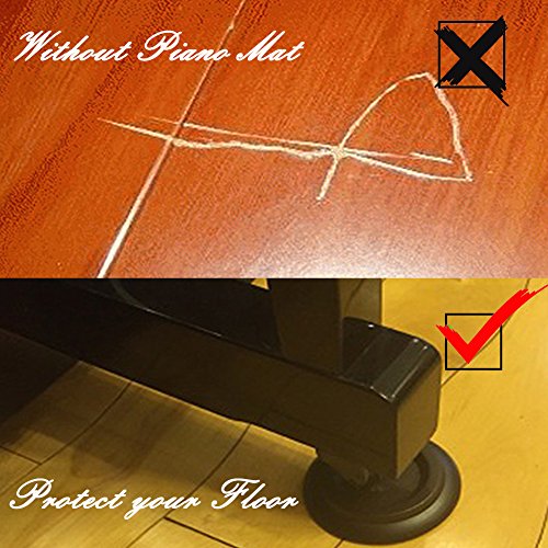 Piano Caster Cups Furniture Round Wheel Casters Cups Gripper Set Load Bearing ABS for Hardwood Floors Upright Piano 4PCS by OIBTECH(Plastic Black)