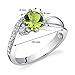 PEORA Peridot Ethereal Solitaire Ring for Women 925 Sterling Silver, Natural Gemstone, 0.75 Carat Round Shape 6mm, Comfort Fit, Size 7, Promise, Engagement, Statement Ring, August Birthstone Ring