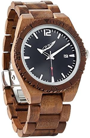 Wilds Men’s Wood Watch with Date Display - Minimalist Collection Analog Wooden Wrist Watch with Premium Japanese Quartz Movement - Lightweight, Stylish, Durable - A Gift Suit For Any Occasion
