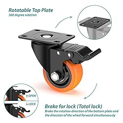 4 inch Swivel Caster Wheels with Safety Total