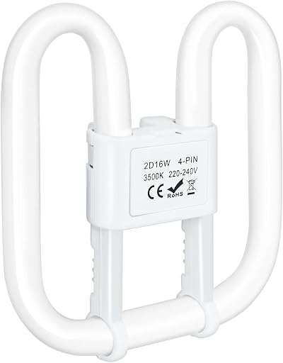 Liuyife GR10Q 4-Pin 16W CFL Lamp 13.3cm Square 3500K Non-Dimmable