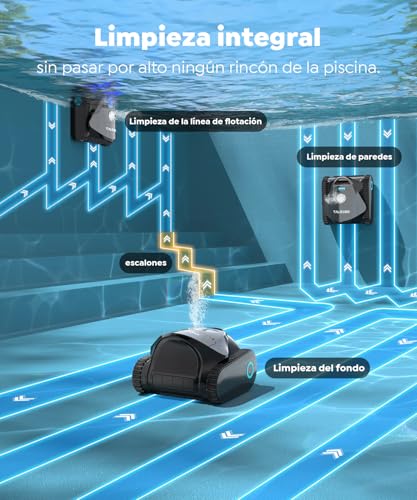 (2026 New) Talosbo C1 Robot Pool Cleaners and Walls, Floating Line, Filter 180μm and Sponge 35ppi, 180 Min Autonomy, Wireless Pool Vacuum Cleaner with APP Control, up to 150 m²