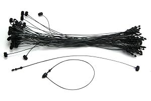 Yesallwas 1000 Pcs 7 Inch Plastic Fastener Hang Tag Black Snap Lock Pin Security Loop for Retail Store Clothing Accessory Price Pins