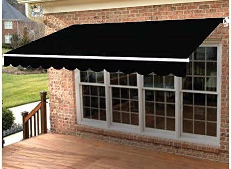 Taylor Made Retractable Awning 12'W x 8'2"L, Right Motor, Sunbrella Black